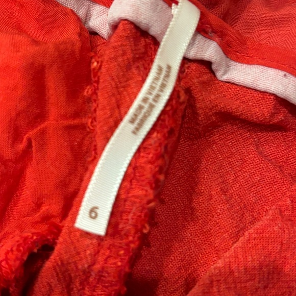 Free People Calla Pleated Trousers in red, size 6. - Picture 3 of 6